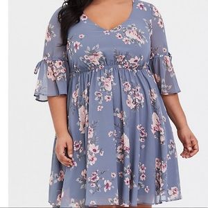 Blue floral dress